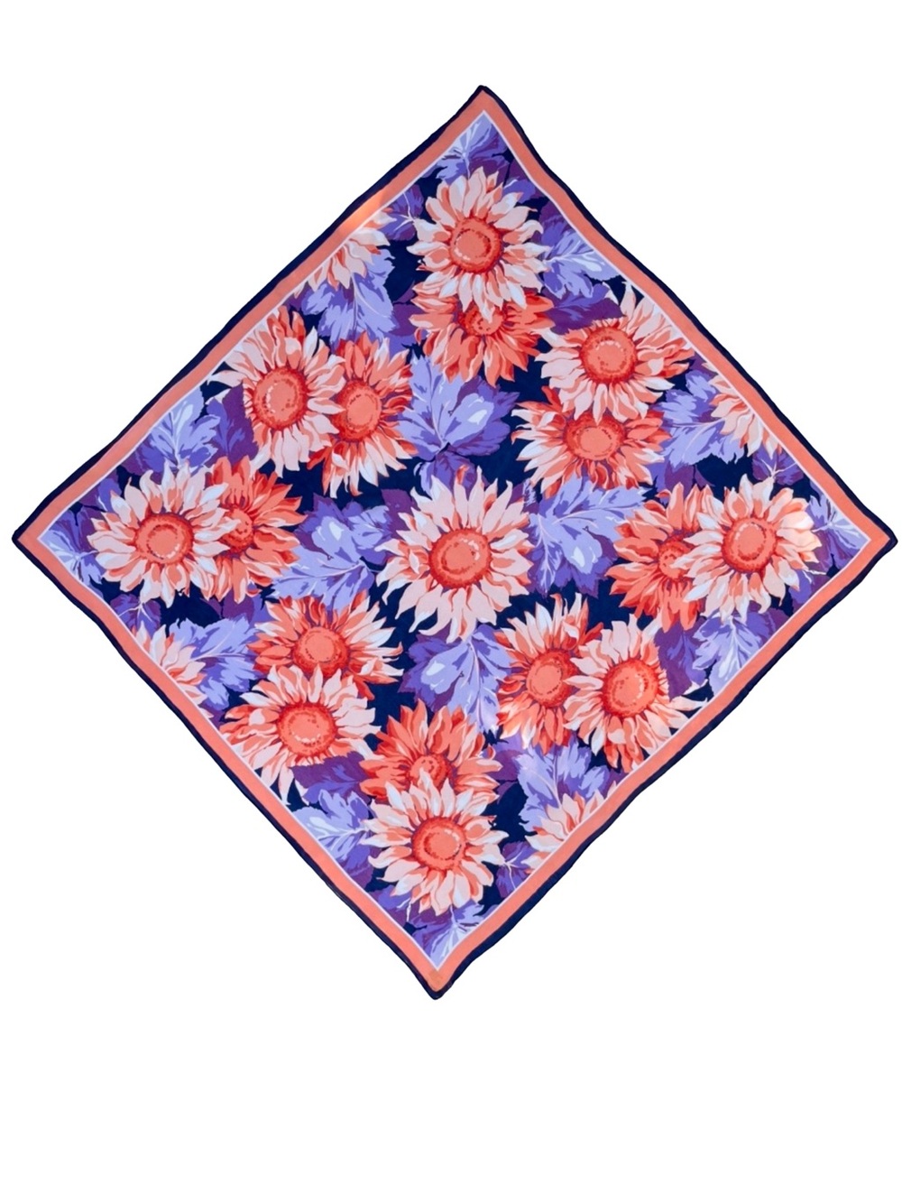 Vintage 80s Holt Renfrew Silk Scarf Made in Italy Floral - Picture 5 of 10